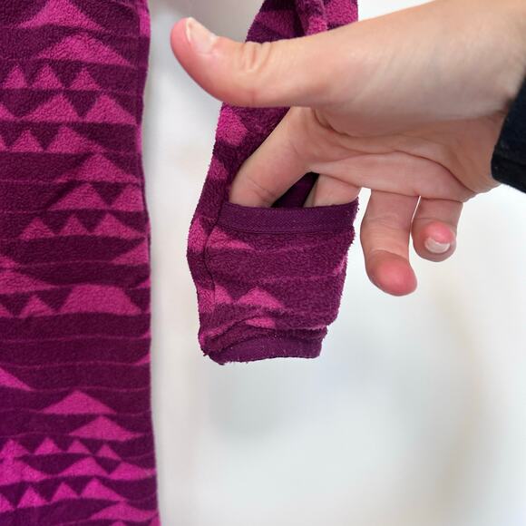 LL Bean Magenta Fleece One Piece Footie Outfit Sz 6-12M - Picture 5 of 6